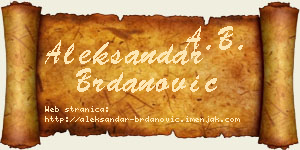 Aleksandar Brdanović vizit kartica